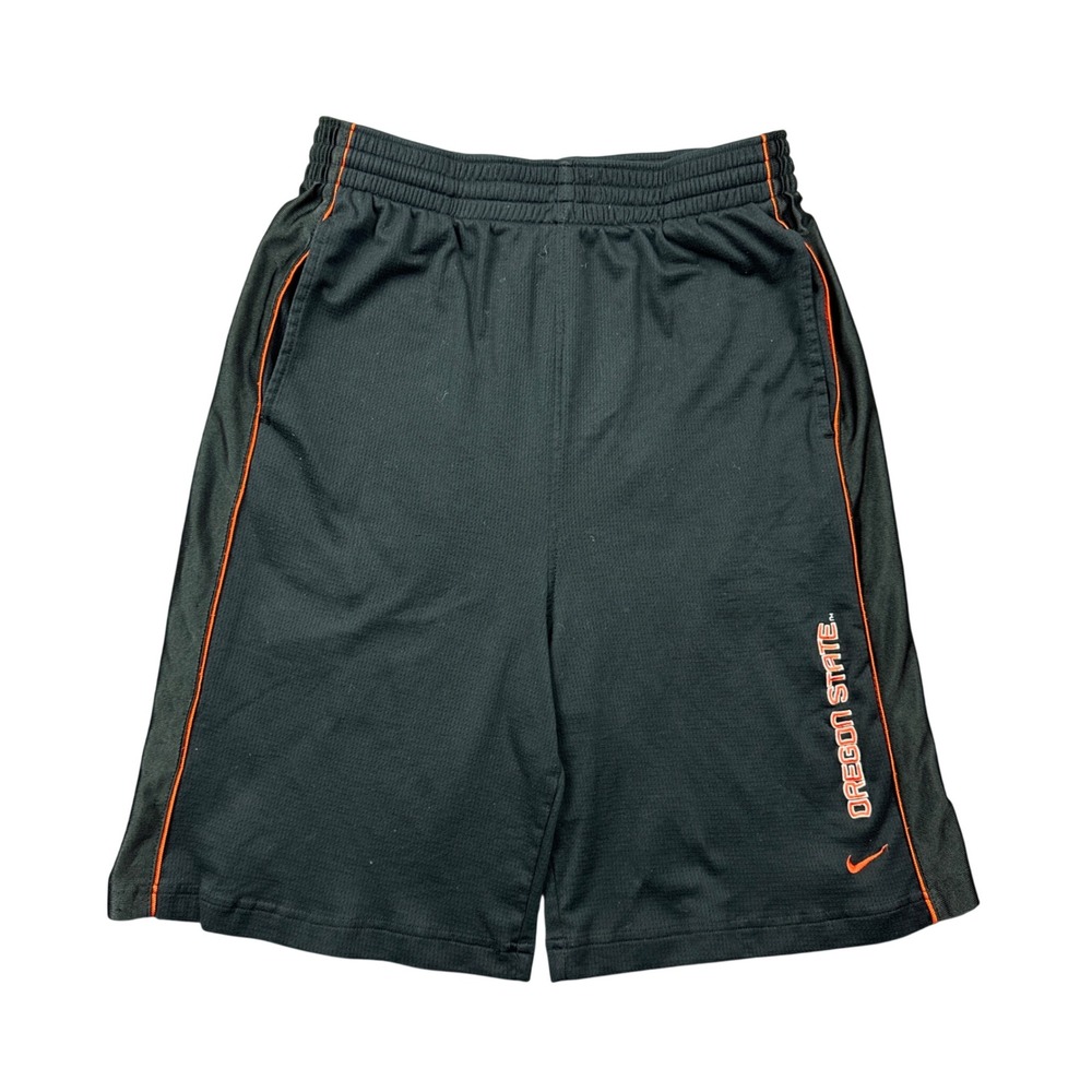 Y2K Nike Oregon State Beavers Mens Large Basketball Shorts Black Orange NikeFIT